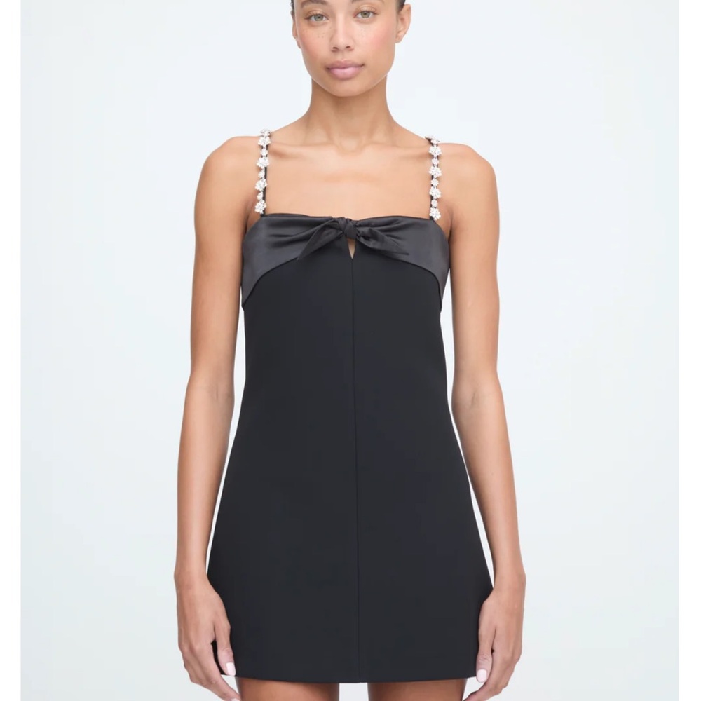 Hill House Black Dress with Floral Straps
